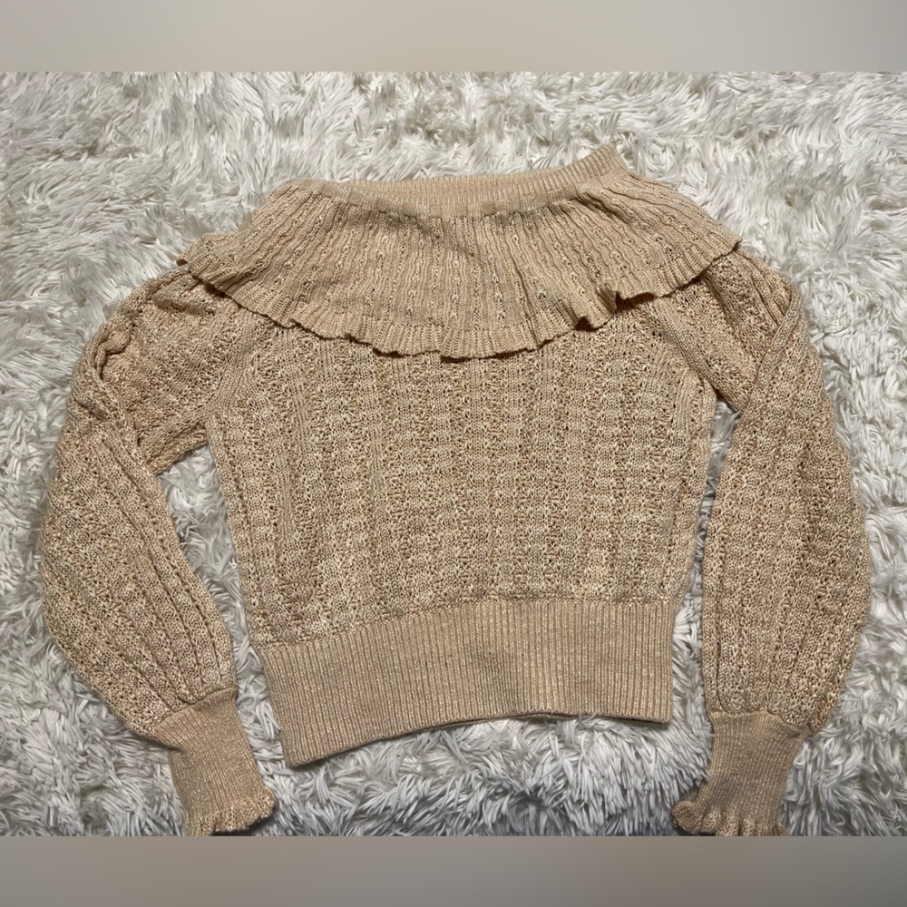 Free People off the shoulder nude sweater XS